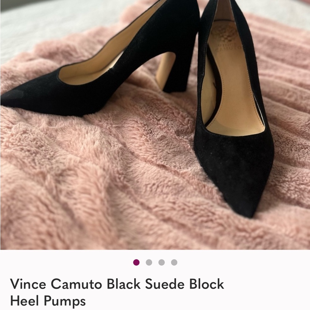 Vince Camuto Black Suede Pointed Toe Heels